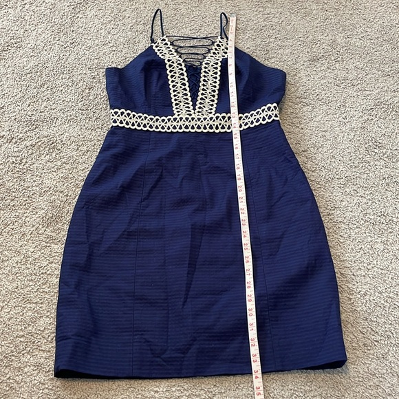 Lilly Pulitzer Trisha Navy and Gold Shift Dress - Picture 14 of 14